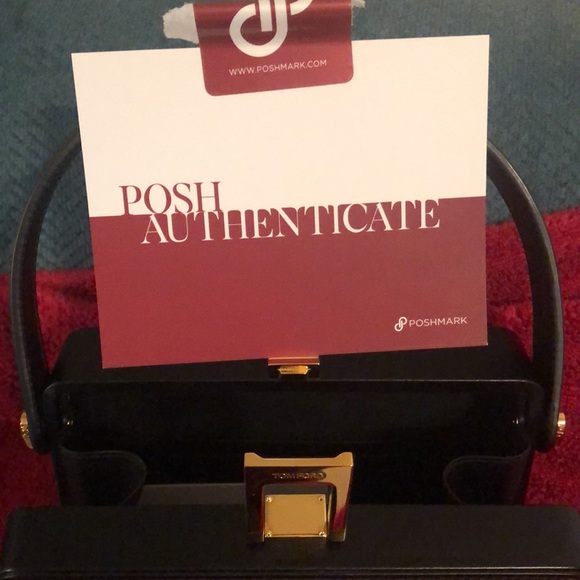 TOM FORD PALMELLATO SOFT LEATHER BOX BAG IN BLACK - Picture 3 of 5